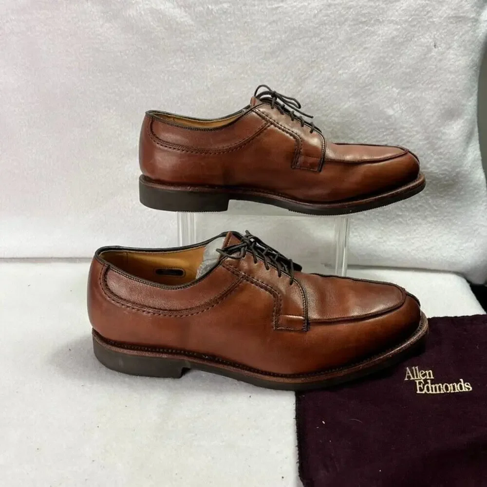 Allen Edmonds Shoes Men's Size 9 Brown Stockbridge Lace Up Oxfords Split Toe